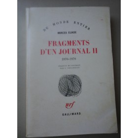 FRAGMENTS  D'UN JOURNAL II  -  MIRCEA  ELIADE